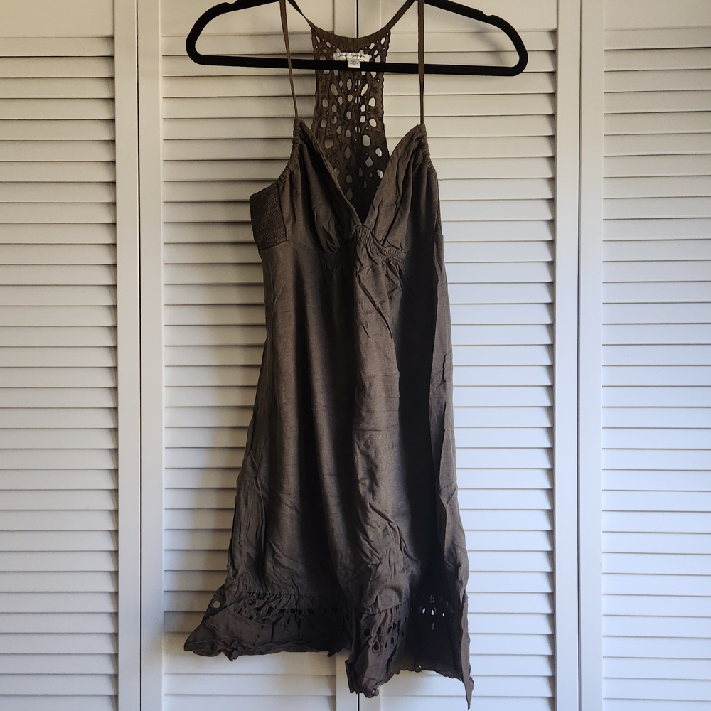 ☀️3/$15 American Eagle Outfitters Brown Lace Detail Dress